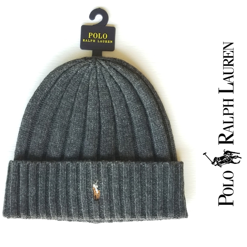 Polo Ralph Lauren Men's Signature Wool Blend Ribbed Cuffed Beanie